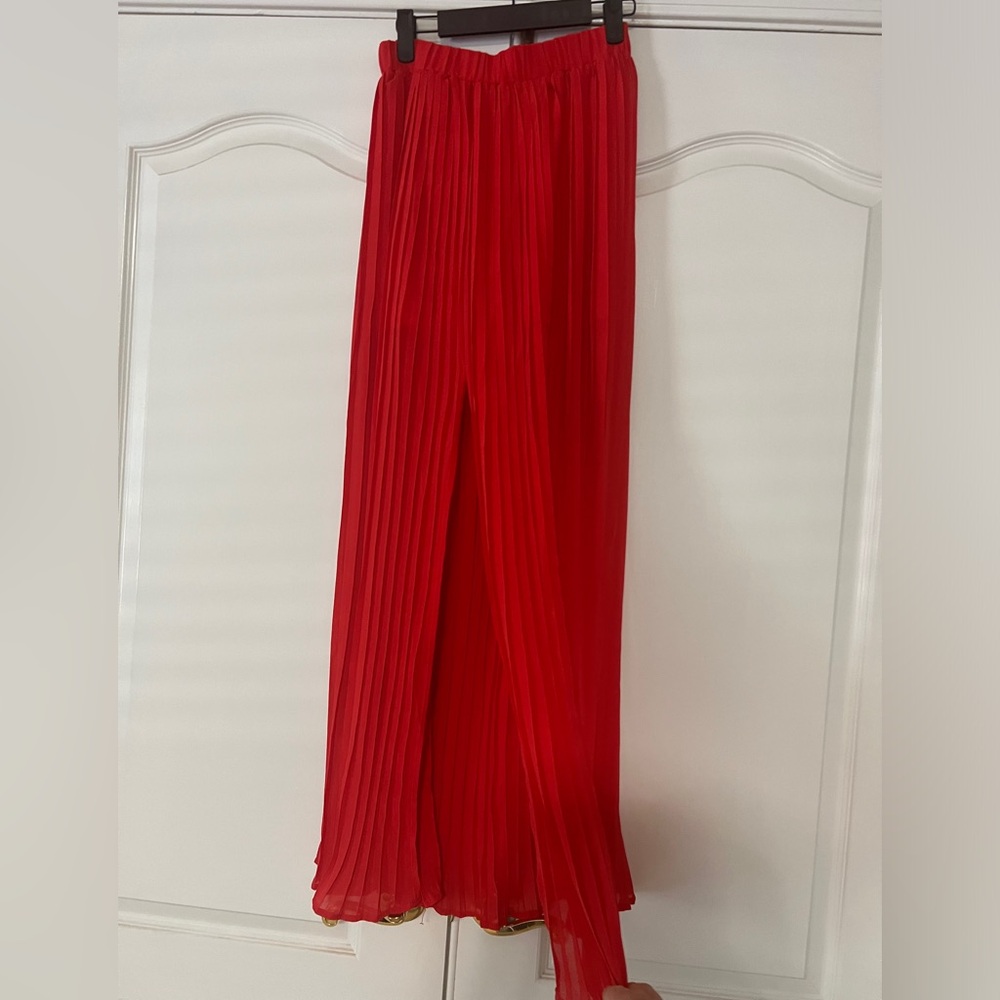 Red maxi skirt